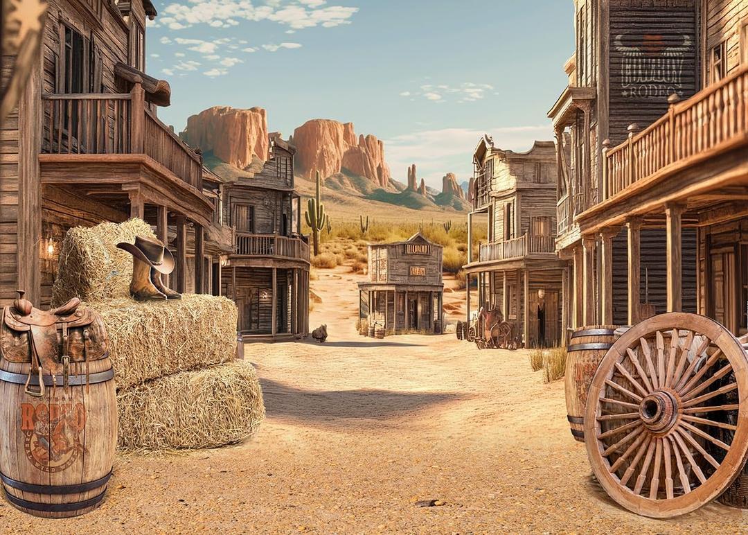 Alltten 7x5ft Western Backdrops for Photoshoot Rodeo Backdrop Country Themed Party Decorations