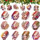 36PCS Wooden Santa Christmas Ornaments - 12 Unique Festive Designs for Tree & Holiday Decor