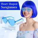 PLULON Royal Blue Bob Wig with Heart Sunglasses and Hair Cap, Colorful Short Bob Wigs Synthetic Party Wigs Funny Cosplay Hairpieces for Women Men Neon Bachelorette Halloween Costume Party Decorations