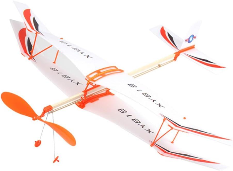 Alipis Glider Planes Propeller Plane Toys 2pcs Rubber Band Powered Aircraft DIY Airplane Model Puzzle Hand-Thrown Airplane Kids Shooting Flying Toy for Outdoor Random Color