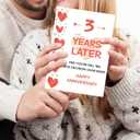 2 x FANCYLUCKY 3 Year Anniversary Card, Funny 3th Anniversary Card Gifts for Him Her, 3 Years Wedding Card for Husband Wife Couple