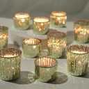 Green Votive Candle Holders Set of 10, Wedding Centerpiece Table Decorations,Glass Candle Holders for Home Decor,Tea Light Candle Holder for Table Centerpiece Thanksgiving Christmas Decor (10, Green)