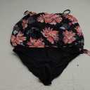 Holipick Strapless Tankini Tops for Women Swimwear Top ONLY Bandeau Bathing Suit Blouson Swimsuit No Bottom (Large, Floral)