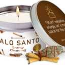 Magnificent 101 Long Lasting Palo Santo Smudge Candle | 6 Oz - 35-Hour Burn | Essential Oils, 100% Natural Ingredients | Smoke Free, Petroleum Free Candle to Cleanse Your Home (Medium)