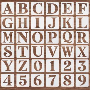 36 Pcs Letter Stencils 2 inch, Reusable Plastic Alphabet Spray Paint Stencils for Painting on Wood Wall Rock Chalkboard Door Porch Signage DIY Craft Decoration