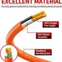 Skrizcable 16/3 50 FT Outdoor Extension Cord Waterproof, Weatherproof & Flame Retardant Orange 3 Prong Power Cord Outside for Lawn & Garden, 13 Amps 1625 Watts 125 VAC 16AWG SJTW, ETL Listed