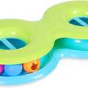 Catstages Infinity Ball Track for Cats with Two Balls, Including One Light-Up Ball, Figure-8 Shaped Cat Ball Track Compatible Topper Toys, Green