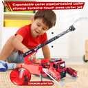 Toy Fire Truck Toddler Rescue Firetruck - Fire Engine Toy with Water Pump STEM Education Lights & Sounds Transformer Ejector Truck Car Race Track Kids Ages 3-5 6 7 8 Year Old Christmas Birthday Gift