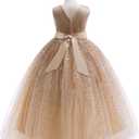 Flower Girls Sequin Dress Bridesmaid Sparkle Formal Wedding Party Birthday Kids Pageant Princess Prom Ball Gown (size 160)