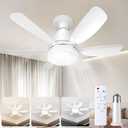 Ealken Socket Fan Light Ceiling Fans with Lights and Remote, Dimmable LED 3 Colors 3000K-6500K, 1556 Lumens Light Bulb Screw in Ceiling Fan for Bedroom, Kitchen, Living Room, Closet