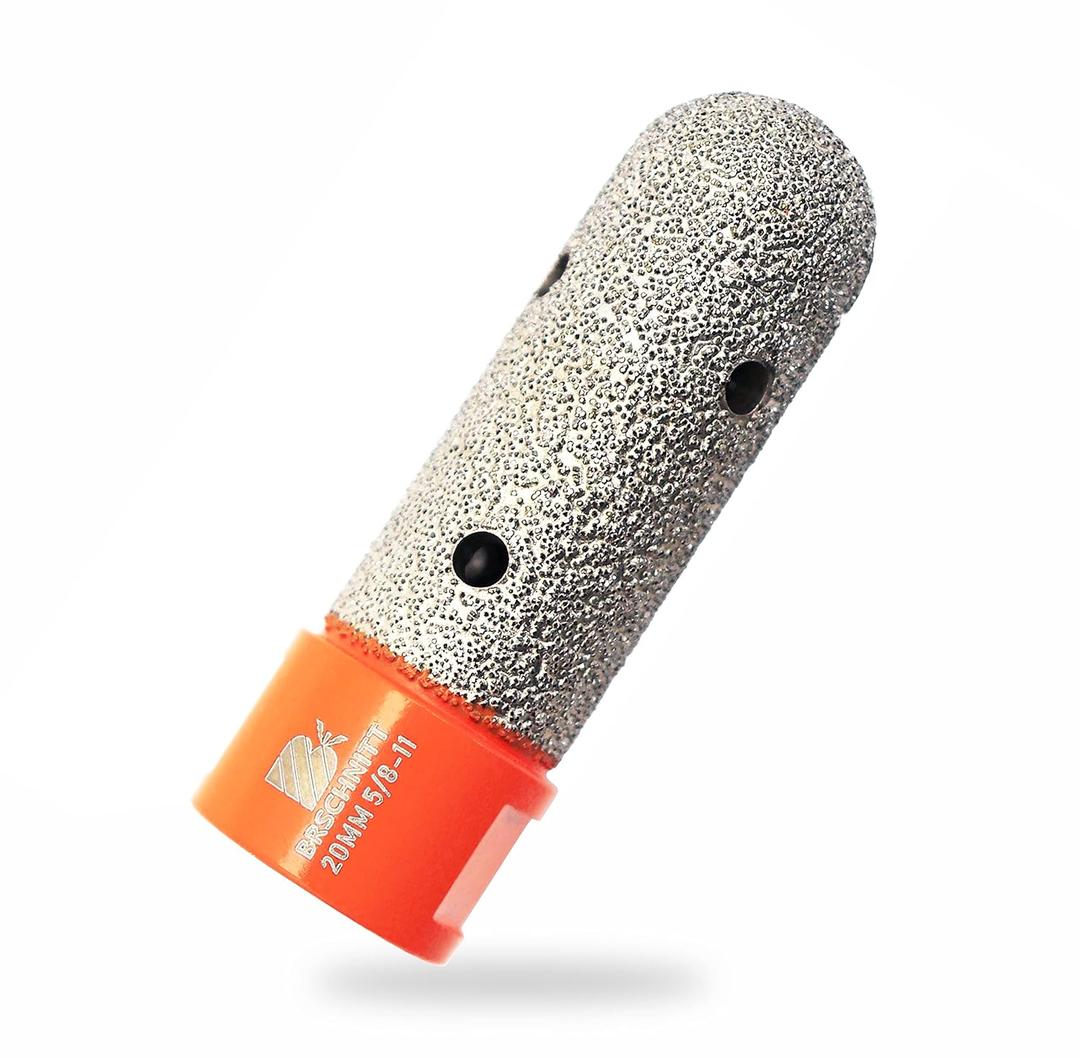 Diamond Finger Milling Bits,BRSCHNITT 4/5 Inch 20mm Dry Core Drill Bit with 5/8-11 Thread for Enlarging Shaping Existing Holes of Porcelain Tile Ceramic Marble Granite Countertop
