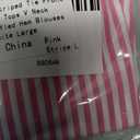 Avanova Women Tie Front Tank Tops Striped Peplum Blouse Pink, Large