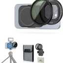 JJC 67mm ND Filter for iPhone, Magnetic Lens Filter Adapter with ND2-128 Variable ND Filter Compatible with iPhone 16 15 14 Pro Max Plus with 1/4 Screw & Shoe Mount for Vlogging Video Recording