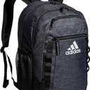 adidas Excel Backpack for Men & Women – Durable Large Athletic Laptop Bag, Jersey Black/Black/White FW21, One Size