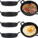 6 Pack Mini Cast Iron Skillet, 5.5 Inch Small Cast Iron Frying Pan with Handle, Pre-Seasoned Cast Iron Skillet Set, Black Casserole Dish for Stove, Oven, Grill Safe, Indoor and Outdoor Use