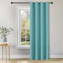ChrisDowa Blackout Curtains 72 inches Long for Bedroom - Grommet Thermal Insulated Room Darkening Curtains for Living Room (1 Panel, Aqua, 52 x 72 Inch)