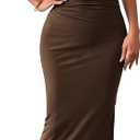 BTFBM Women Ruched Bodycon Maxi Dresses Summer Casual Sleeveless Lightweight Slit Elegant Cocktail Wedding Guest Dress (Large, Coffee)