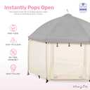 Dream On Me Pop-Up Children Playpen, Instant One-Hand Open & Fold, Breathable Mesh Sides, Zipper Security Gate & Travel Carry Bag, Compact Indoor/Outdoor Baby Play Yard with Canopy - French White, 59.5” L x 47” W x 36” H