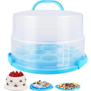 12 Inch Tall Cake Carrier Extra Large Cake Carrier with Lid and Handle, Large Cake Transport Container Portable Cake Cupcake for Transport Pies, Cupcakes, Cakes