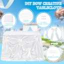 White Satin Tablecloth - Wedding Table Cloths Bow DIY 90x90 in Table Cloth for Christmas Bridal Shower Birthday Party Baby Shower Decorations-1Pack