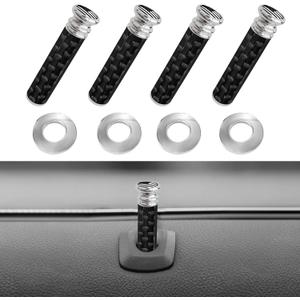 3 x 4PCS American Flag Car Door Lock Knobs, Automotive Door Lock Switches, Carbon Fiber Auto Inner Latch Pull Pin Cap Replacement, Car Modification Accessories for SUV Sedan Truck (Black&White)