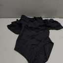 kate spade new york Women's Solid Ruffle One Piece (Black, M)