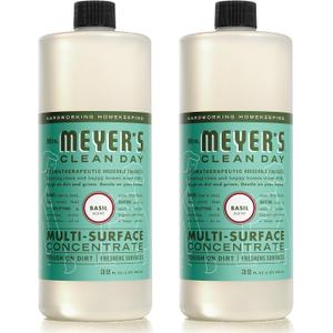 MRS. MEYER'S CLEAN DAY Multi-Surface Cleaner Concentrate, Use to Clean Floors, Tile, Counters, Basil, 32 fl. oz - Pack of 2