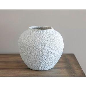 CozyWel White Ceramic Vase Flower Vase, Big Textured Round Vase for Centerpieces, Kitchen, Living Room, Bedroom Decor Gifts