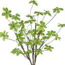 CISDUEO 3 Pcs Artificial Green Leaves Stem Plants Faux Floral Stems Fake Leaves Silk Artificial Greenery Branches with Long Stem for Vases Farmhouse Centerpiece Home Office Party Wedding Shop Decor