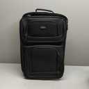 U.S. Traveler Lightweight Rolling 20" Carry On Luggage Softside Suitcase, Black, 2 Wheel Single