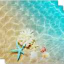 Giwawa Ocean Starfish Placemats Set of 4, Nautical Seashell Coral Coastal Linen Table Place Mats for Kitchen Dining Summer Aquatic Life Decoration, Non-Slip Heat-Resistant Washable, 12" x 18"