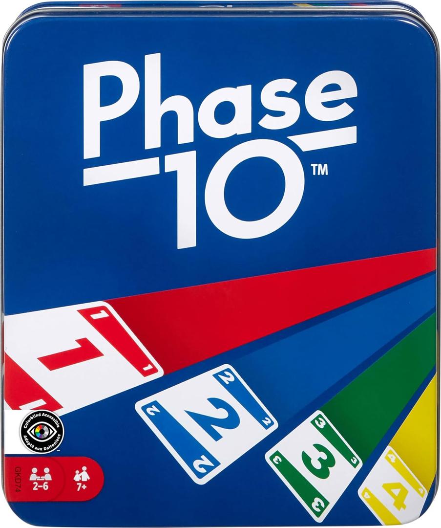 Mattel Games Phase 10 Card Game with 108 Cards, Makes a Great Gift for Kids, Family or Adult Game Night, Ages 7 Years and Older 