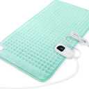 Deepsoon Heating Pad,Electric Heating Pads for Back,Neck,Abdomen,Moist Heating Pad for Shoulder,Knee,Arms,Legs,Dry/Moist Heat & Auto Shut Off,Christmas Gifts for Men and Women,Light Green,33x17 Inch