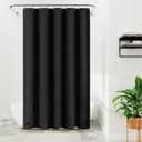 Barossa Design 54W x 78H Stall Shower Curtain Liner Black - Waterproof Lightweight PEVA Plastic Shower Liner with 3 Magnets & Metal Grommets - Black