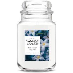 Yankee Candle Midnight Jasmine Scented Candle, 22oz Large Jar with up to 150 Hour Burn Time, Giftable