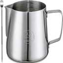 Milk Frothing Pitcher 20oz,Espresso Steaming Pitchers 600ml,Espresso Machine Accessories,Milk Frother cup 20 Oz, Coffee Cappuccino Latte Art,Stainless Steel Jug Cup with Decorating Art Pen