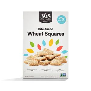 365 by Whole Foods Market, Bite Sized Wheat Squares Cereal, 14 Ounce (EXP 08/01/27)