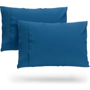 Cosy House Collection Luxury Cooling Rayon Derived from Bamboo Blend Ultra Soft Pillow Cases - Cooling & Breathable - Set of 2 Pillowcases with Envelope Closure (King, Royal Blue)
