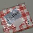 Waterproof Plaid Tablecloth Fabric - Round 120 Inch Classic Gingham Checker Table Cloth for Indoor/Outdoor Use - Buffalo Table Cover for Picnics, BBQs, and Parties (Red White)