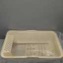 Chenove Extra Large Stainless Steel Litter Box with Lid, High Wall Enclosed Cat Litter Boxes for Anti-Leakage, XL Metal Litter Box with Scoop, Easy Clean Cat Box for Multi Cats, Non-Sticky Litter Pan (6" Deep, Beige&Sliver)