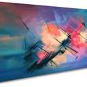 YYYYHPP YP0675 Canvas Wall Art Colorful abstract acrylic painting Wall Art Modern Art on Blue Background Picture Painting for Living Room Bedroom and Office Home Kitchen (59"L x 29"W, Nature Beach)