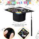 Kindergarten Graduation Cap with Printed Graduation Stole for Kids Adjustable Elastic Graduation Hat Tassel Sash