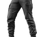 Aggressor Flex - Tactical Pants - Men Cotton with Cargo Pockets (32W x 32L, Black)