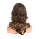 Sallcks Womens Short Brown Wig with Side Bangs Mid Length Natural Wavy Synthetic Hair Wig for Daily Party Halloween