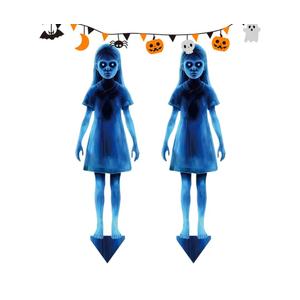 Halloween Ghost Sign Lawn Stake 2 Pieces Halloween Yard Decorations 40x11.5 Cm Driveway Entrance Photo Backdrop ABS For Lawn Patio Haunted House Outdoor Figure Yard Art Display