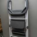 HBTower Kids 2 Steps Step Stool, Toddler Tower for Kitchen Counter Learning, Toddler Kitchen Stool Helper with Anti-Drop Safty Railing Kids Standing Folding Stepper (Gray)