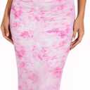 Women High Stretchy Adjustable Strap Backless Floral Two Piece Maxi Skirt Set Summer Outfits 2026 (Pink, S)