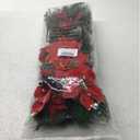 Hotop 6 Pcs Christmas Artificial Poinsettias Florals 19.6 Inch Large Christmas Poinsettia Decorations Red Green Christmas Flower Picks Stem for Christmas Tree Ornament Wreath DIY Xmas Party Decor