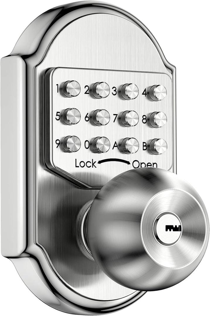 Keyless Entry Keypad Deadbolt Door Lock 304 Stainless Steel Sabbath Lock 100% Mechanical Shabbos Lock- No Risk of Low Power