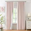 WEST LAKE Pink Bailey Pinch Pleated Window Curtain Panels with Full Blackout Liner 84 Inches Long, Rustic Textured Drapes for Bedroom, Modern Window Treatment for Girls Room,40" Wx84 Lx2